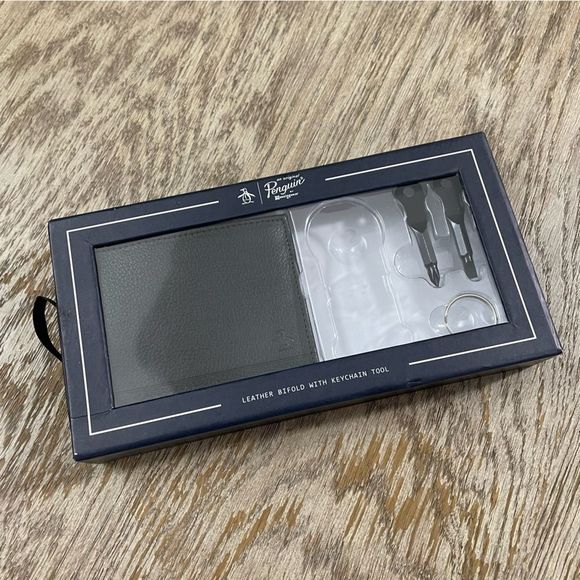 Original Penguin Black Leather Bifold Wallet NWT - See Desc. - Picture 1 of 4